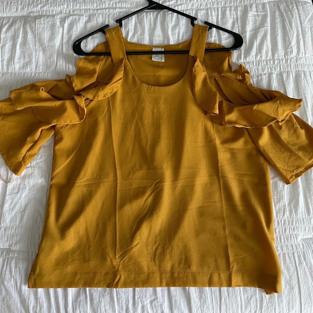 Mustard Yellow Cold Shoulder top